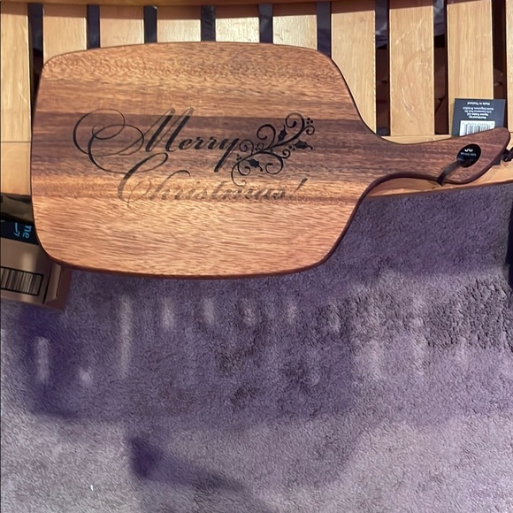 Handcrafted Merry Christmas Wooden Serving Board Laser Engraved - Picture 2 of 2